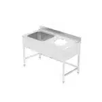 Work table with hole